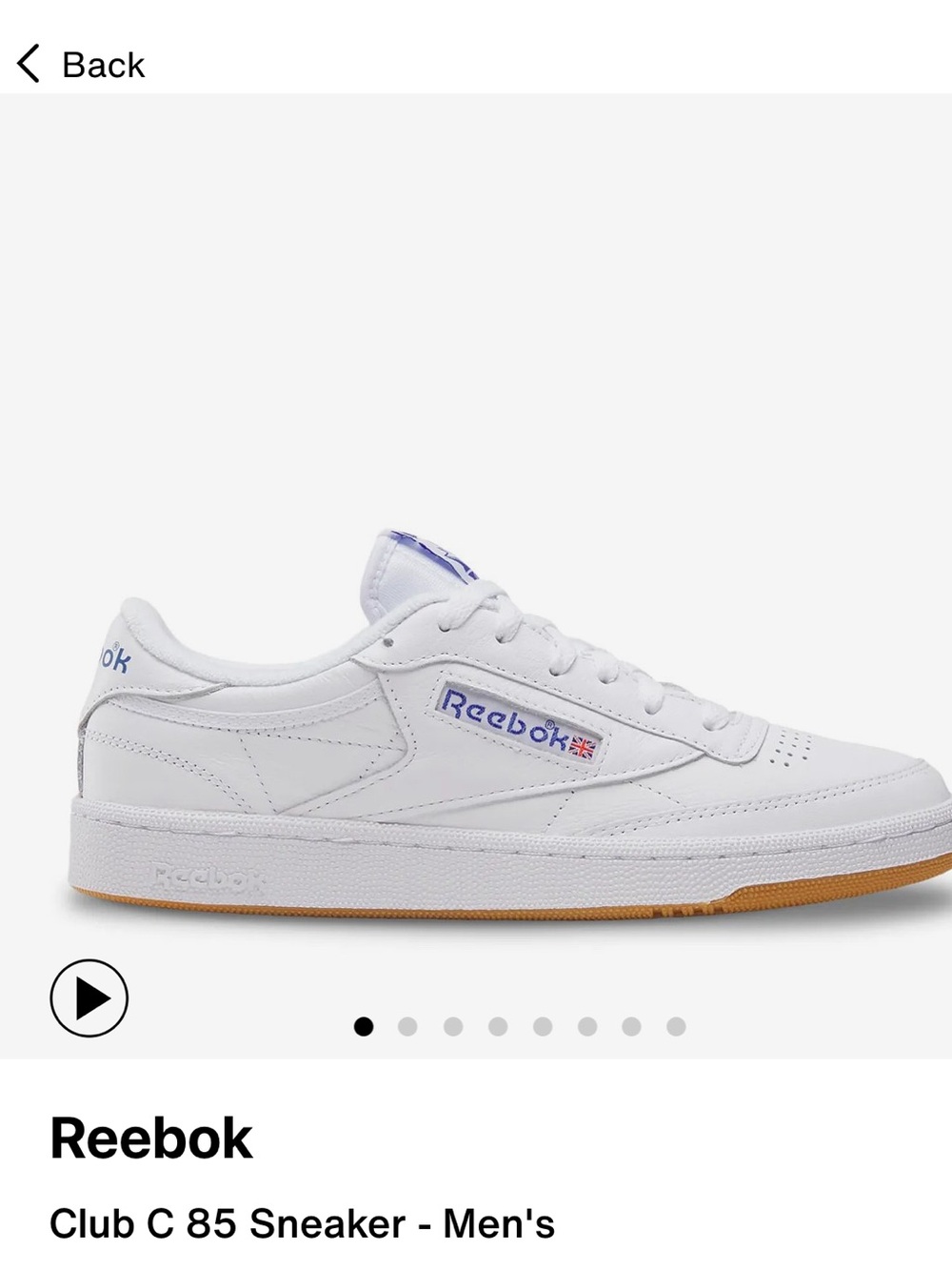 Reebok club C 85 white sneakers tennis shoes
